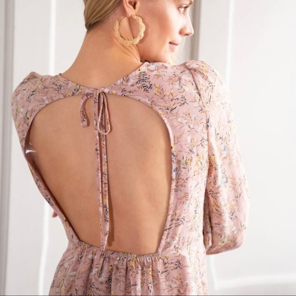 Tied backless floral maxi dress maternity